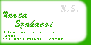 marta szakacsi business card